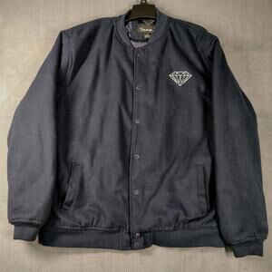 Diamond Supply Co Mens XL Navy Wool Varsity Jacket Skate Streetwear Coat